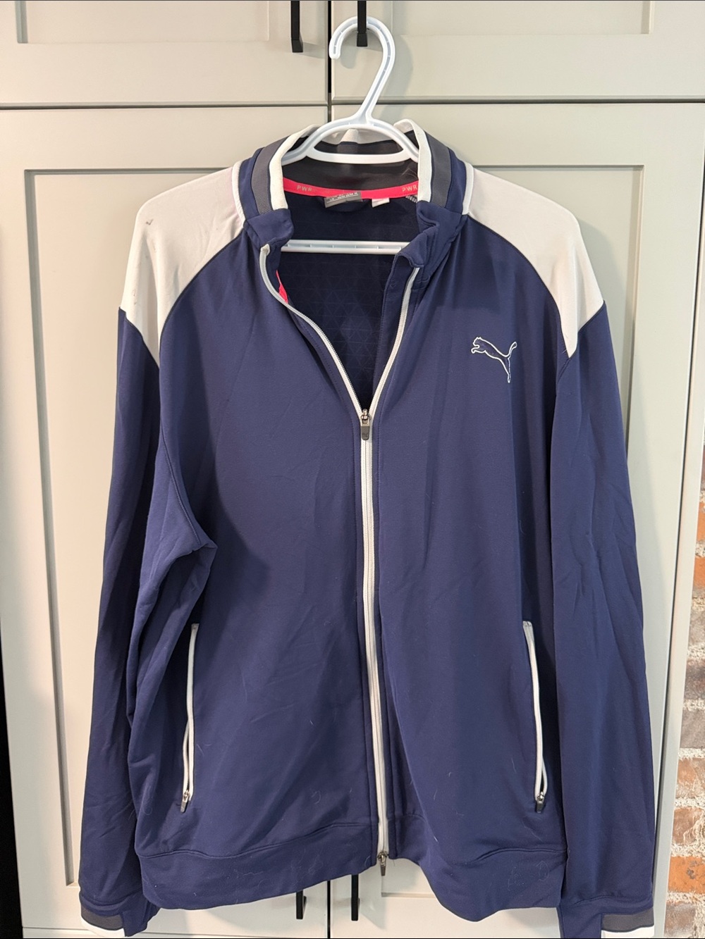 Puma Navy & White Full-Zip Athletic Jacket